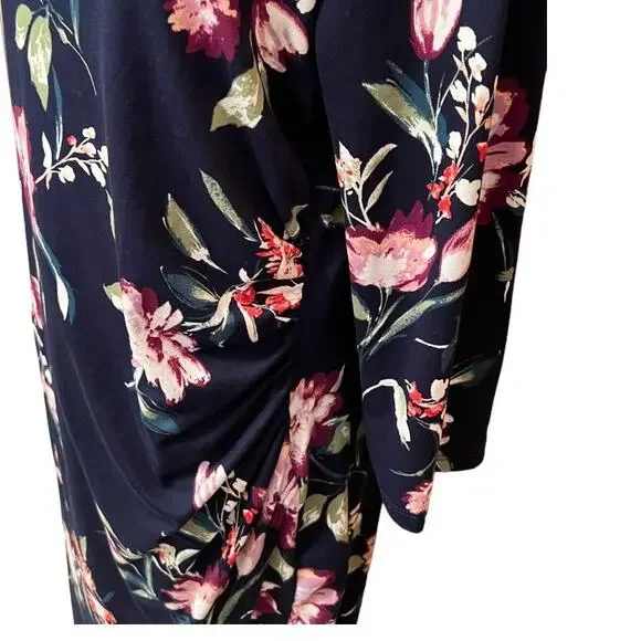 Verse Asymmetrical Navy Floral Dress Size XXL - Picture 3 of 7